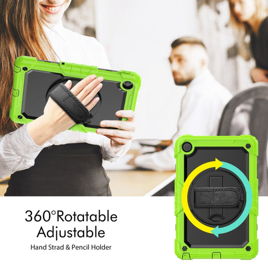 For Lenovo Tab M10 Plus 10.6 Gen 3rd Silicone Hybrid PC Tablet Case with Shoulder Strap(Yellow Green) - Lenovo by buy2fix | Online Shopping UK | buy2fix