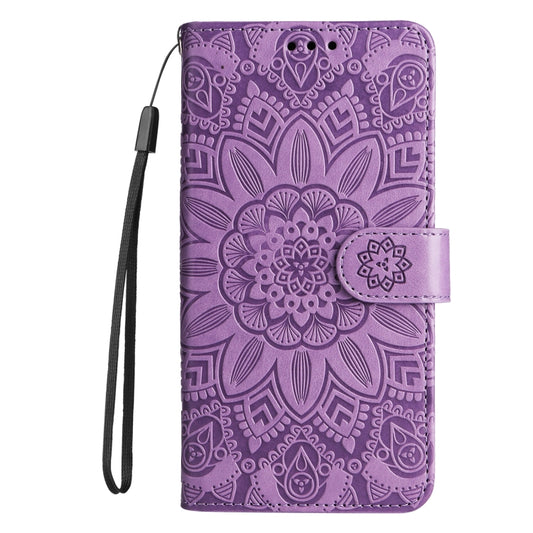 For Xiaomi Redmi K70 / K70 Pro Embossed Sunflower Leather Phone Case(Purple) by buy2fix