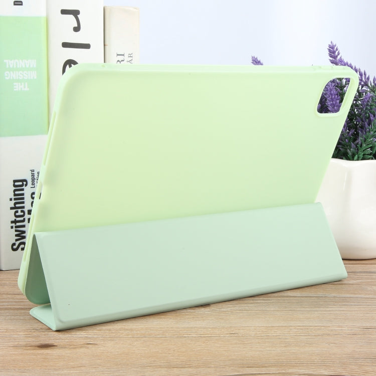 For iPad Air 13 2025 / 2024 GEBEI 3-folding Holder Shockproof Flip Leather Tablet Case(Green) by GEBEI