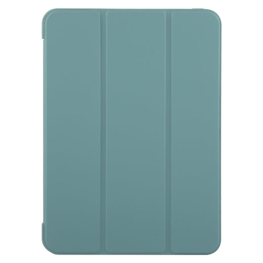 For iPad Pro 13 2025 / 2024 GEBEI 3-folding Holder Shockproof Flip Leather Tablet Case(Dark Green) by GEBEI