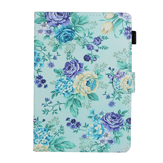 For 10 inch Universal Tablet PC Flower Pattern Horizontal Flip Leather Case with Card Slots & Holder(Purple Flower) - 10 - 11 inch by buy2fix | Online Shopping UK | buy2fix
