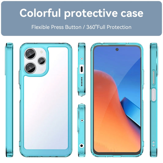 For Xiaomi Redmi 12 5G Colorful Series Acrylic Hybrid TPU Phone Case(Transparent Blue) by buy2fix