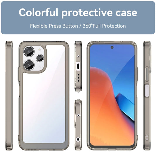 For Xiaomi Redmi 12 5G Colorful Series Acrylic Hybrid TPU Phone Case(Transparent Grey) by buy2fix