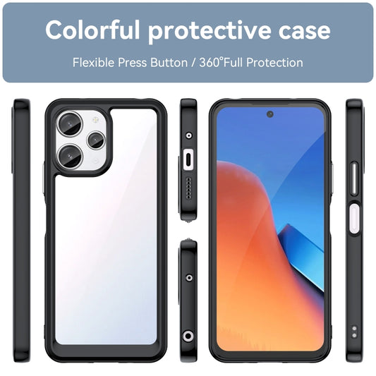 For Xiaomi Redmi 12 5G Colorful Series Acrylic Hybrid TPU Phone Case(Black) by buy2fix