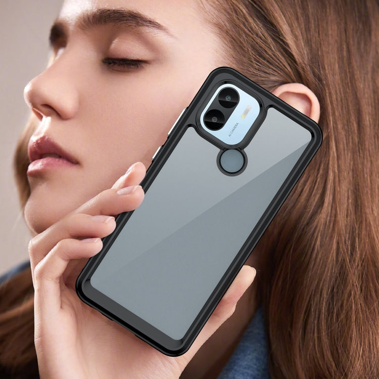For Xiaomi Redmi A2+ Colorful Series Acrylic Hybrid TPU Phone Case(Black) by buy2fix
