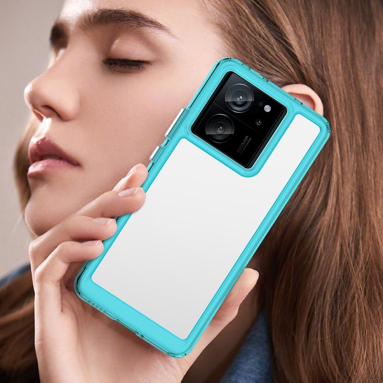 For Xiaomi 13T Colorful Series Acrylic Hybrid TPU Phone Case(Transparent Blue) by buy2fix