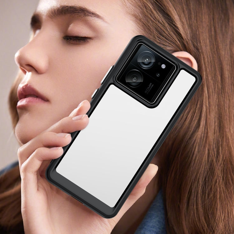 For Xiaomi 13T Colorful Series Acrylic Hybrid TPU Phone Case(Black) by buy2fix