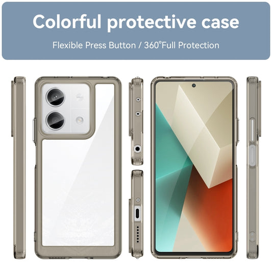 For Xiaomi Redmi Note 13 5G Colorful Series Acrylic Hybrid TPU Phone Case(Transparent Grey) by buy2fix