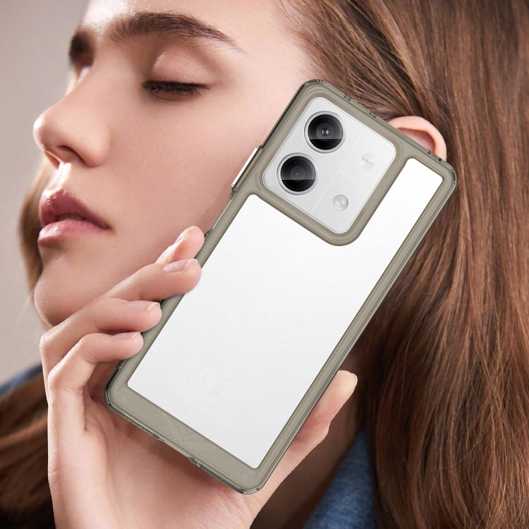 For Xiaomi Redmi Note 13 5G Colorful Series Acrylic Hybrid TPU Phone Case(Transparent Grey) by buy2fix