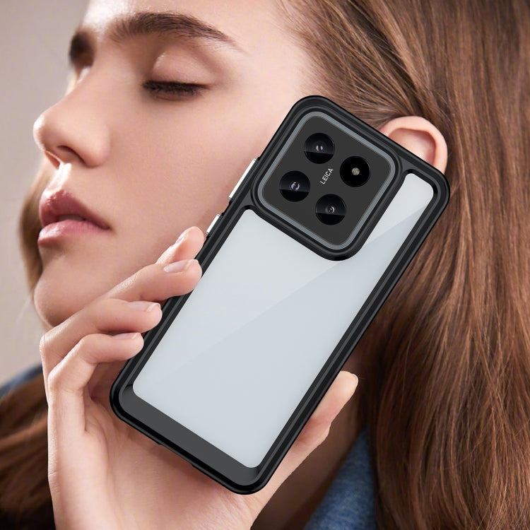 For Xiaomi 14 Colorful Series Acrylic Hybrid TPU Phone Case(Black) by buy2fix