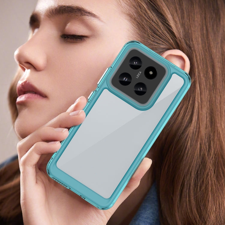 For Xiaomi 14 Pro Colorful Series Acrylic Hybrid TPU Phone Case(Transparent Blue) by buy2fix