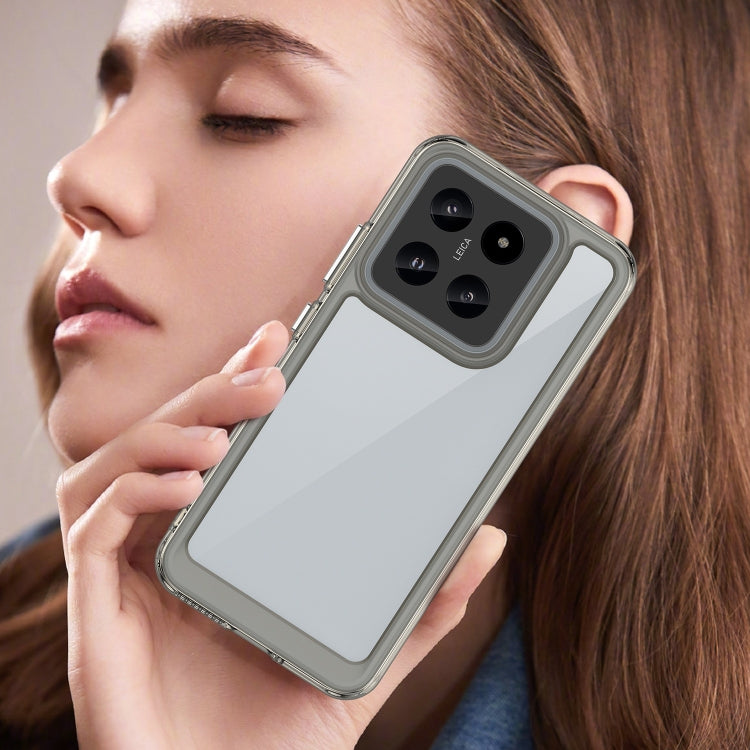 For Xiaomi 14 Pro Colorful Series Acrylic Hybrid TPU Phone Case(Transparent Grey) by buy2fix