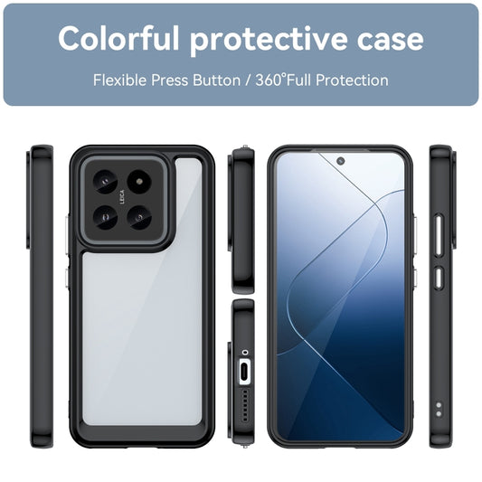 For Xiaomi 14 Pro Colorful Series Acrylic Hybrid TPU Phone Case(Black) by buy2fix