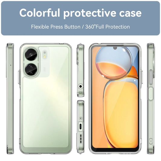 For Xiaomi Redmi 13C 4G Colorful Series Acrylic Hybrid TPU Phone Case(Transparent) by buy2fix