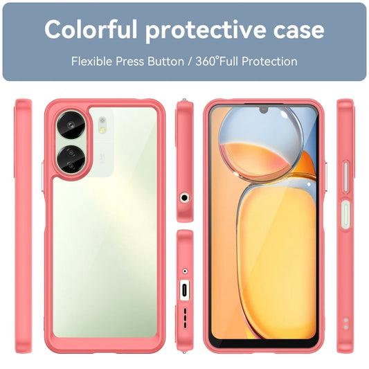 For Xiaomi Redmi 13C 4G Colorful Series Acrylic Hybrid TPU Phone Case(Red) by buy2fix