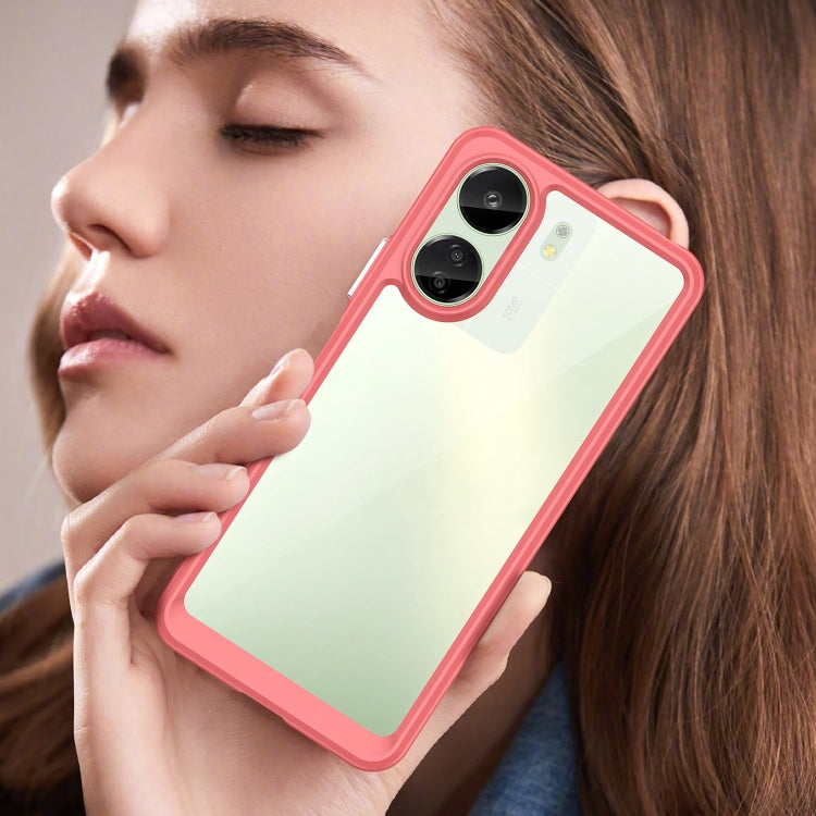 For Xiaomi Redmi 13C 4G Colorful Series Acrylic Hybrid TPU Phone Case(Red) by buy2fix