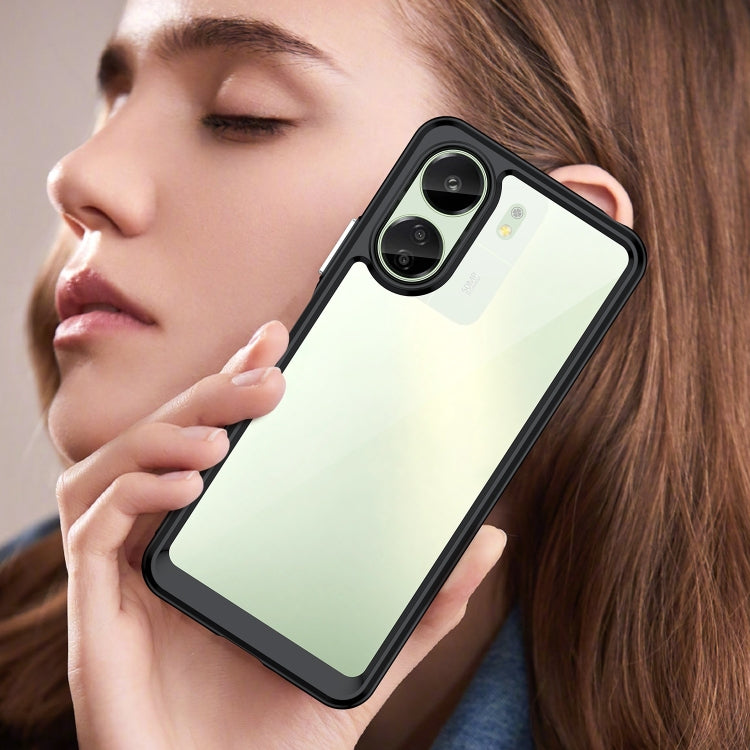 For Xiaomi Redmi 13C 4G Colorful Series Acrylic Hybrid TPU Phone Case(Black) by buy2fix