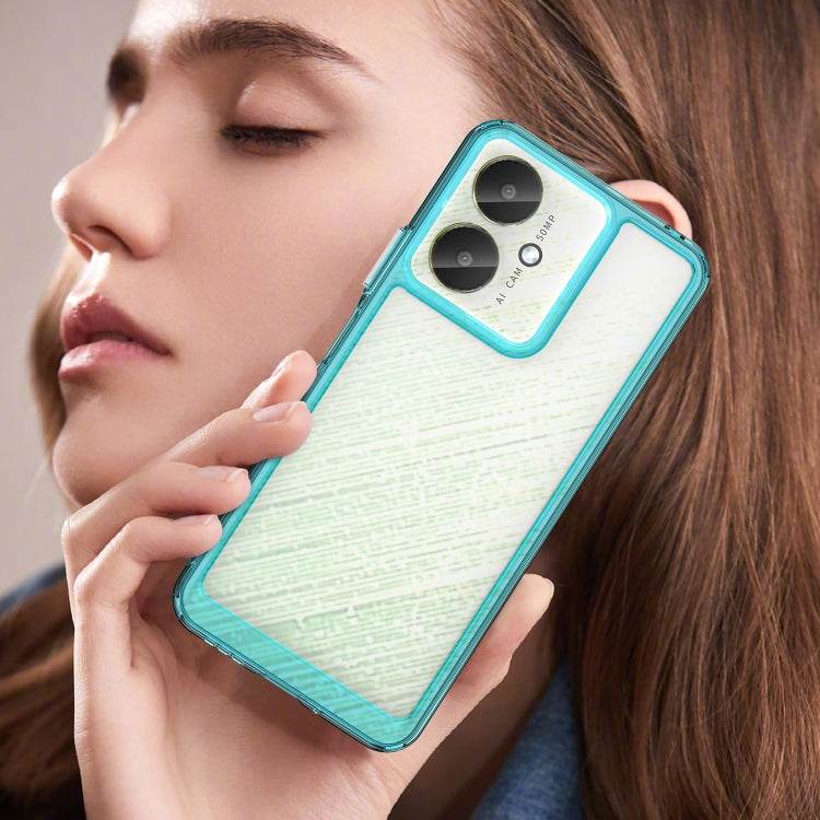 For Xiaomi Poco C65 Colorful Series Acrylic Hybrid TPU Phone Case(Transparent Blue) by buy2fix