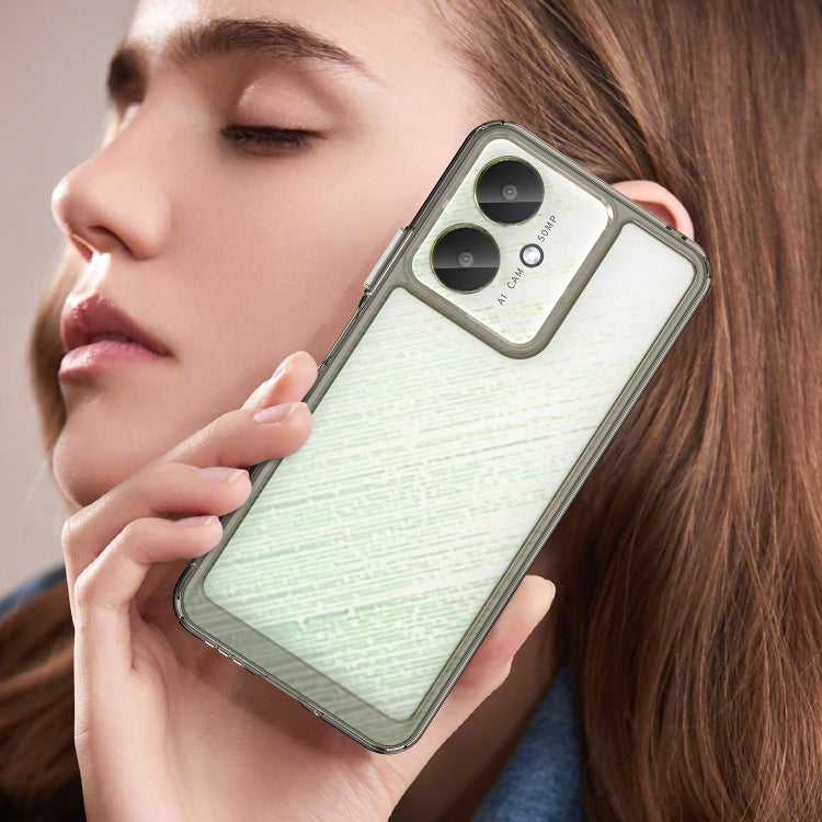 For Xiaomi Poco C65 Colorful Series Acrylic Hybrid TPU Phone Case(Transparent Grey) by buy2fix