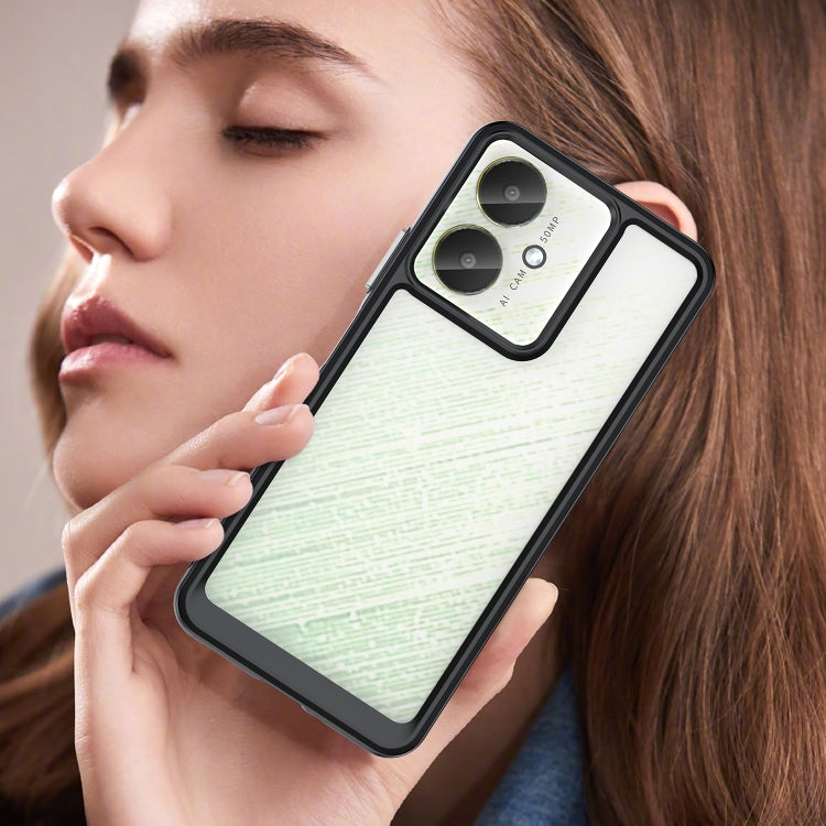For Xiaomi Poco C65 Colorful Series Acrylic Hybrid TPU Phone Case(Black) by buy2fix