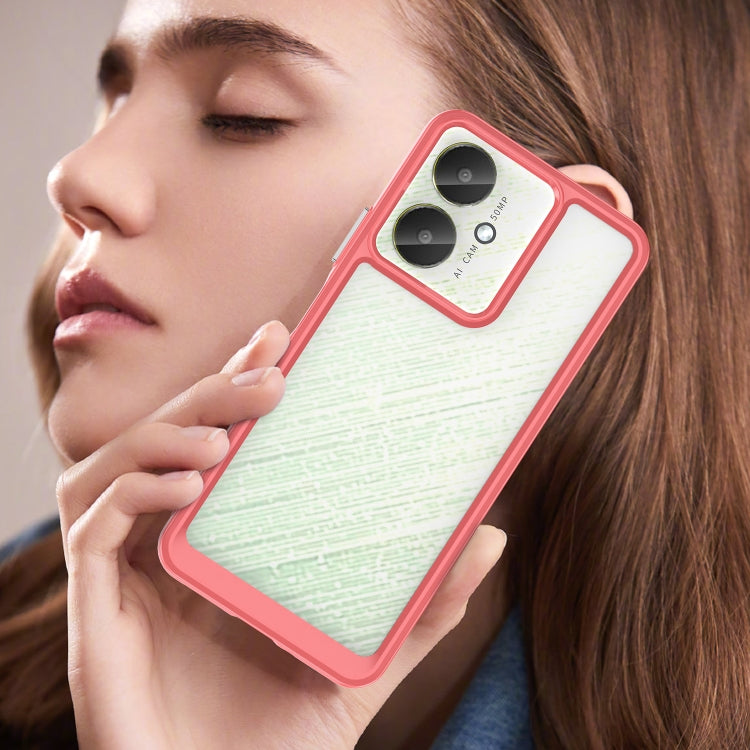 For Xiaomi Redmi 13R 5G Colorful Series Acrylic Hybrid TPU Phone Case(Red) by buy2fix