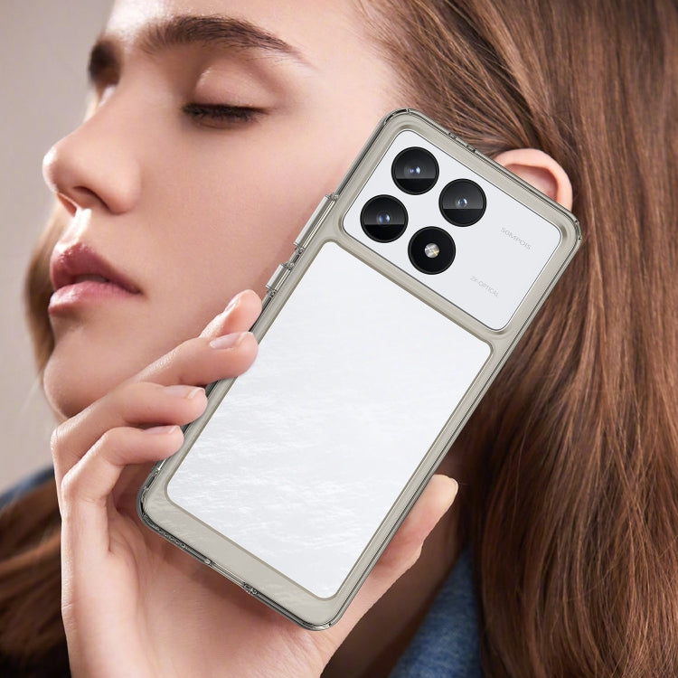 For Xiaomi Redmi K70 Colorful Series Acrylic Hybrid TPU Phone Case(Transparent Grey) by buy2fix
