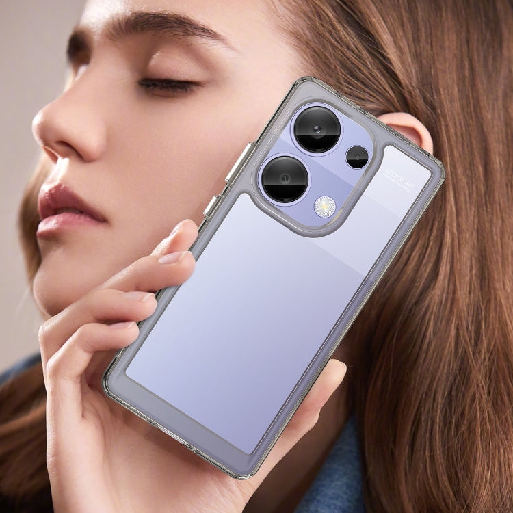 For Redmi Note 13 Pro 4G Global Colorful Series Acrylic Hybrid TPU Phone Case(Transparent Grey) by buy2fix