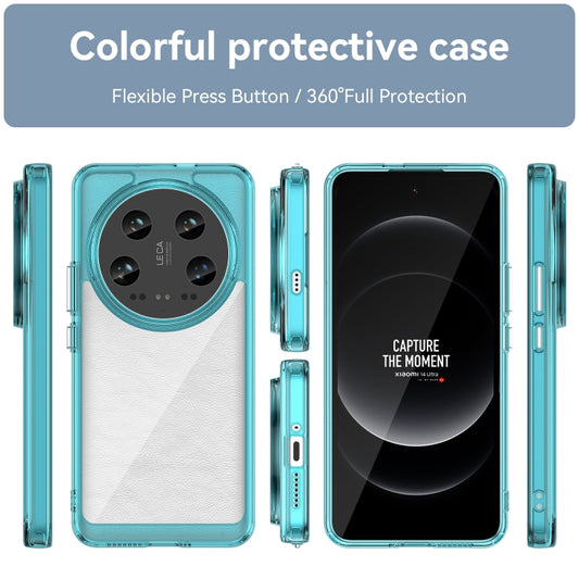 For Xiaomi 14 Ultra Colorful Series Acrylic Hybrid TPU Phone Case(Transparent Blue) by buy2fix