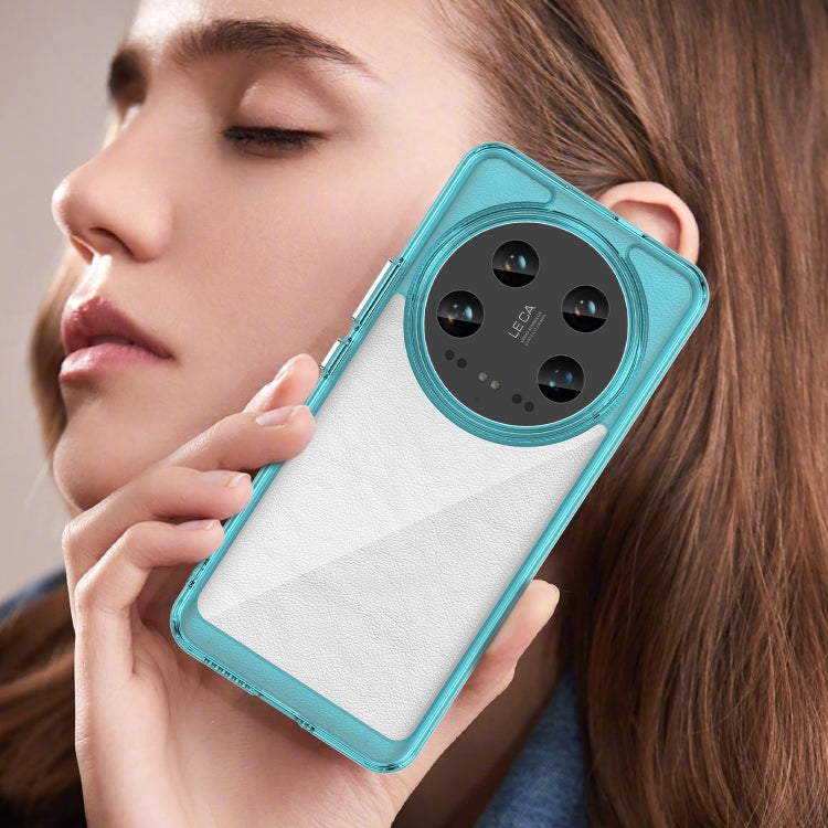 For Xiaomi 14 Ultra Colorful Series Acrylic Hybrid TPU Phone Case(Transparent Blue) by buy2fix