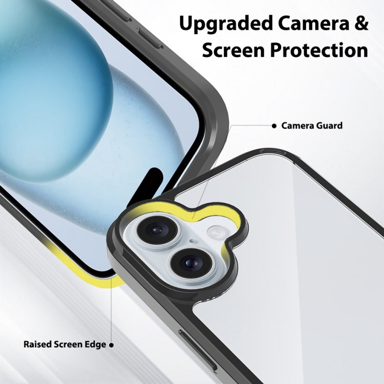 For iPhone 16 Scratchproof Acrylic TPU Phone Case(Black) by buy2fix