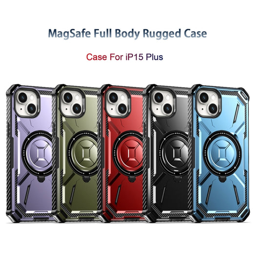 For iPhone 15 Plus Armor Series Holder Phone Case(Light Purple) by buy2fix