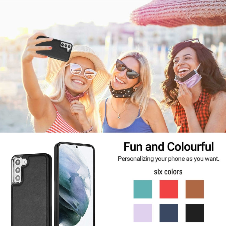 For Samsung Galaxy S22 5G Leather Texture Full Coverage Phone Case(Black) by buy2fix