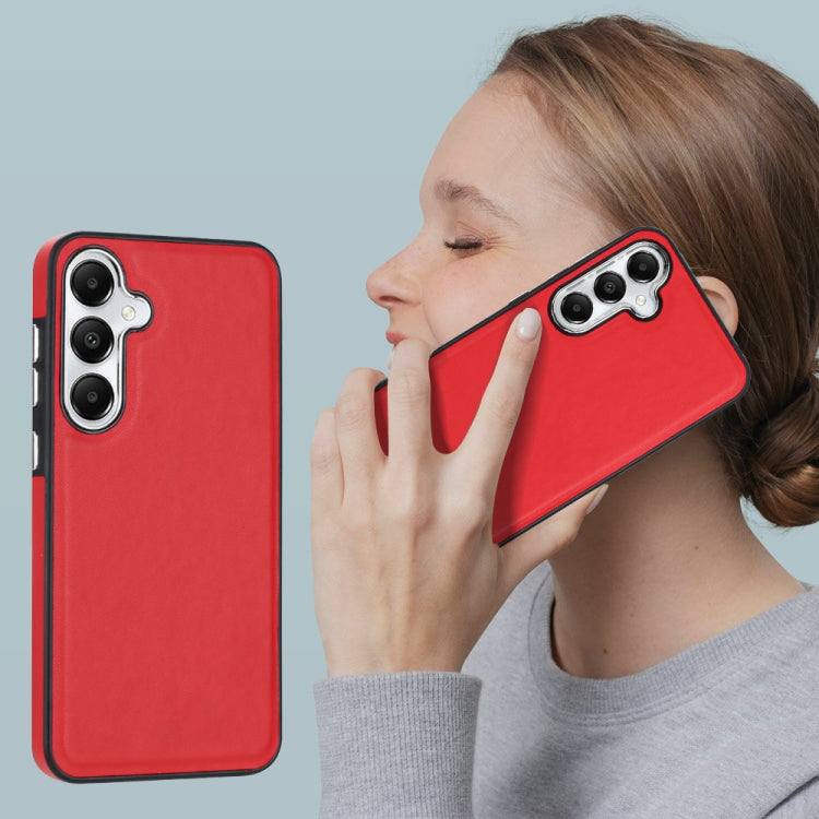For Samsung Galaxy S24+ 5G Leather Texture Full Coverage Phone Case(Red) by buy2fix