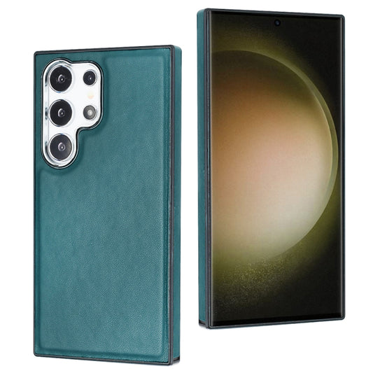For Samsung Galaxy S24 Ultra 5G Leather Texture Full Coverage Phone Case(Green) by buy2fix