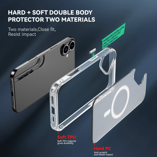 For iPhone 16 Plus MagSafe Clear Acrylic PC +TPU Phone Case(Transparent) by buy2fix