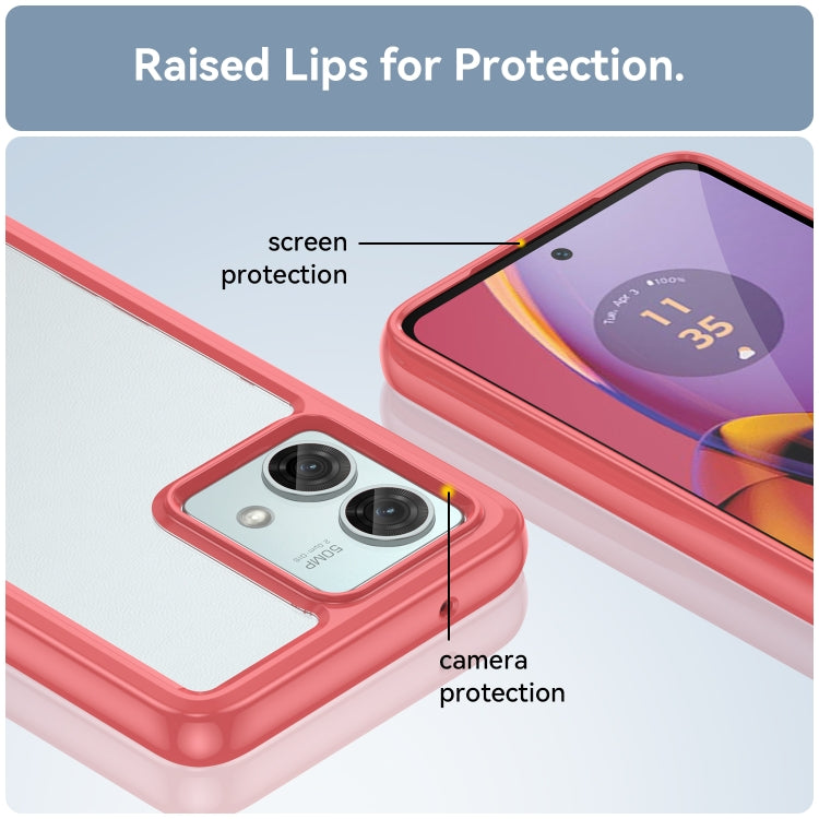 For Motorola Moto G84 Colorful Series Acrylic Hybrid TPU Phone Case(Red) by buy2fix