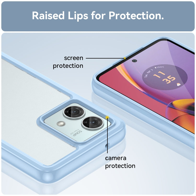 For Motorola Moto G84 Colorful Series Acrylic Hybrid TPU Phone Case(Blue) by buy2fix