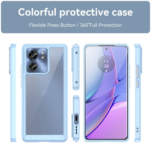 For Motorola Edge 2023 US Colorful Series Acrylic Hybrid TPU Phone Case(Blue) by buy2fix