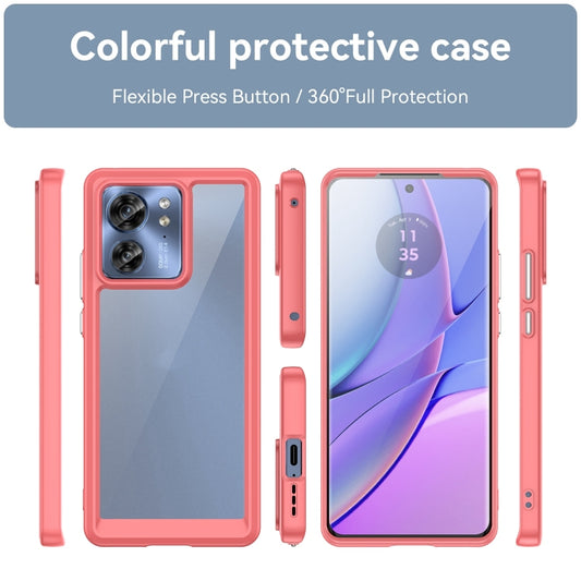 For Motorola Edge 2023 Global Colorful Series Acrylic Hybrid TPU Phone Case(Red) by buy2fix