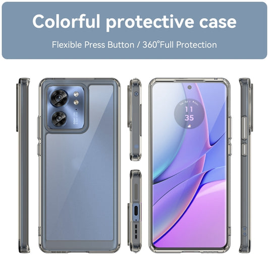For Motorola Edge 2023 Global Colorful Series Acrylic Hybrid TPU Phone Case(Transparent Grey) by buy2fix