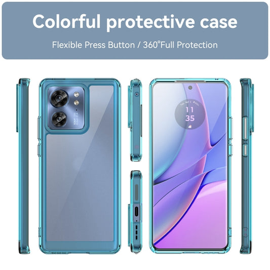 For Motorola Edge 2023 Global Colorful Series Acrylic Hybrid TPU Phone Case(Transparent Blue) by buy2fix