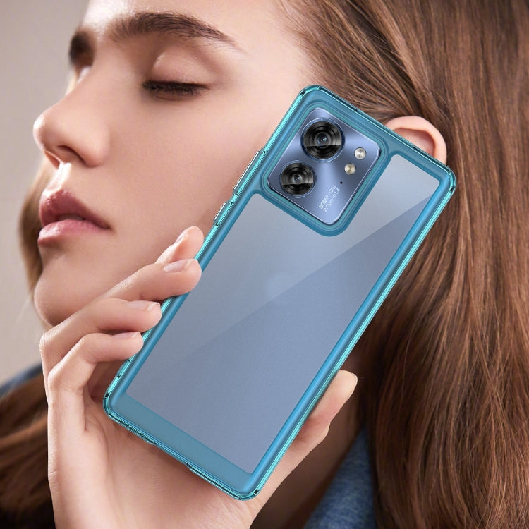 For Motorola Edge 2023 Global Colorful Series Acrylic Hybrid TPU Phone Case(Transparent Blue) by buy2fix