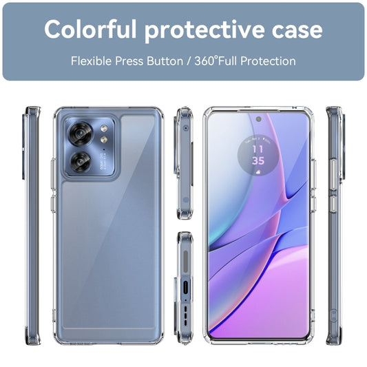For Motorola Edge 2023 Global Colorful Series Acrylic Hybrid TPU Phone Case(Transparent) by buy2fix