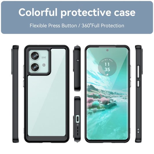 For Motorola Edge 40 Neo Colorful Series Acrylic Hybrid TPU Phone Case(Black) by buy2fix