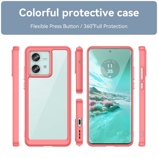 For Motorola Edge 40 Neo Colorful Series Acrylic Hybrid TPU Phone Case(Red) by buy2fix