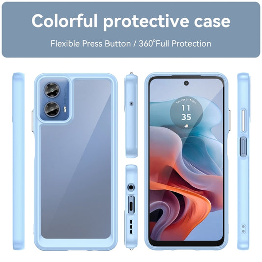 For Motorola Moto G34 Colorful Series Acrylic Hybrid TPU Phone Case(Blue) by buy2fix