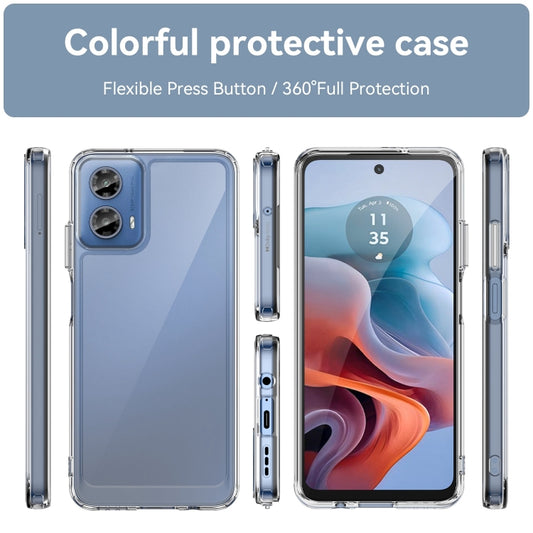 For Motorola Moto G34 Colorful Series Acrylic Hybrid TPU Phone Case(Transparent) by buy2fix