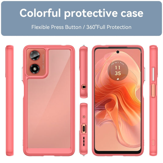 For Motorola Moto G04 Colorful Series Acrylic Hybrid TPU Phone Case(Red) by buy2fix
