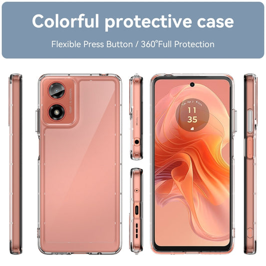 For Motorola Moto G04 Colorful Series Acrylic Hybrid TPU Phone Case(Transparent) by buy2fix