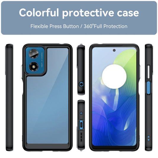 For Motorola Moto G24 Power Colorful Series Acrylic Hybrid TPU Phone Case(Black) by buy2fix